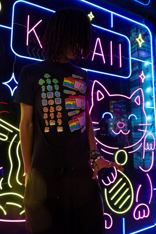 BLACK TEE NYAN CAT
